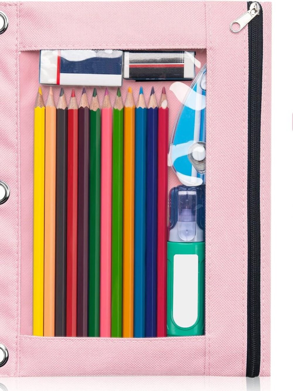 Pencil Pouch for 3 Ring Binder, Binder Pencil Case with Binder